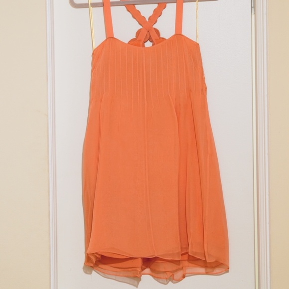 Catherine Maladrino Silk Dress, Peach, Size 6 - Picture 2 of 3